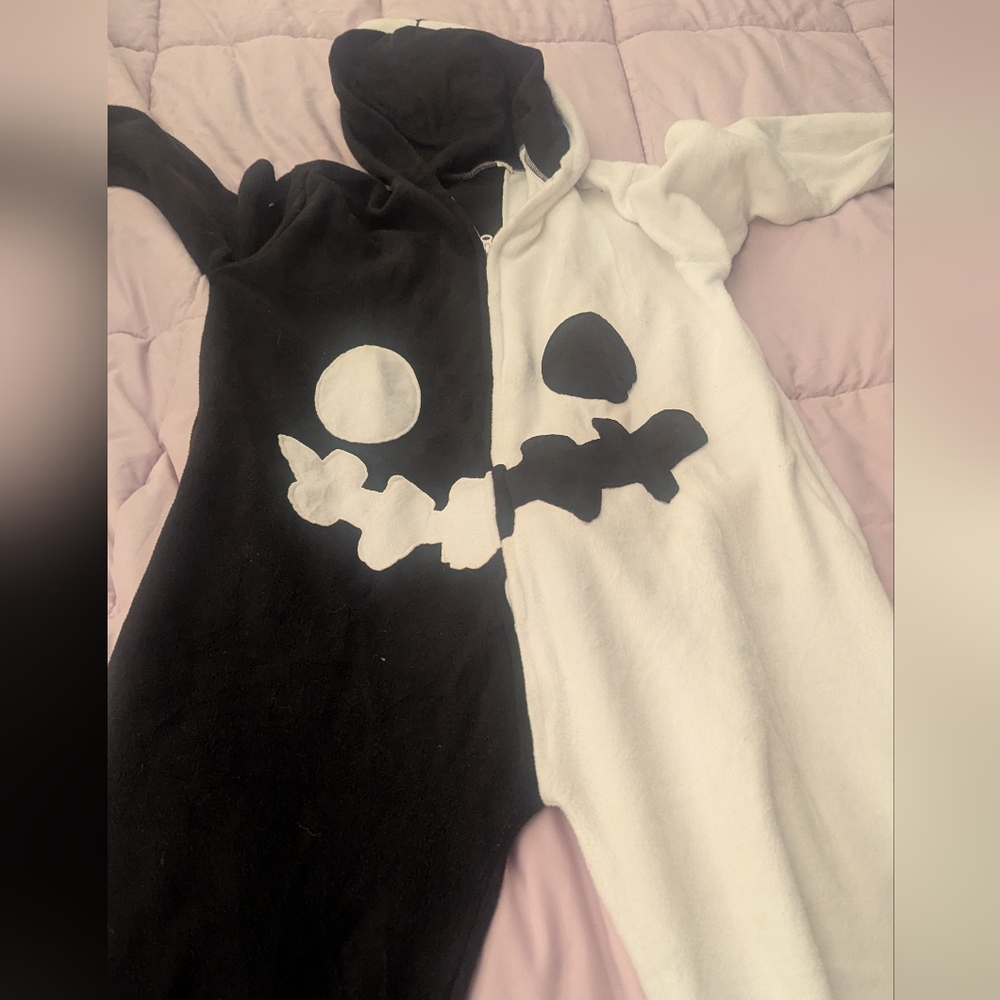 Black and White Hooded Onesie